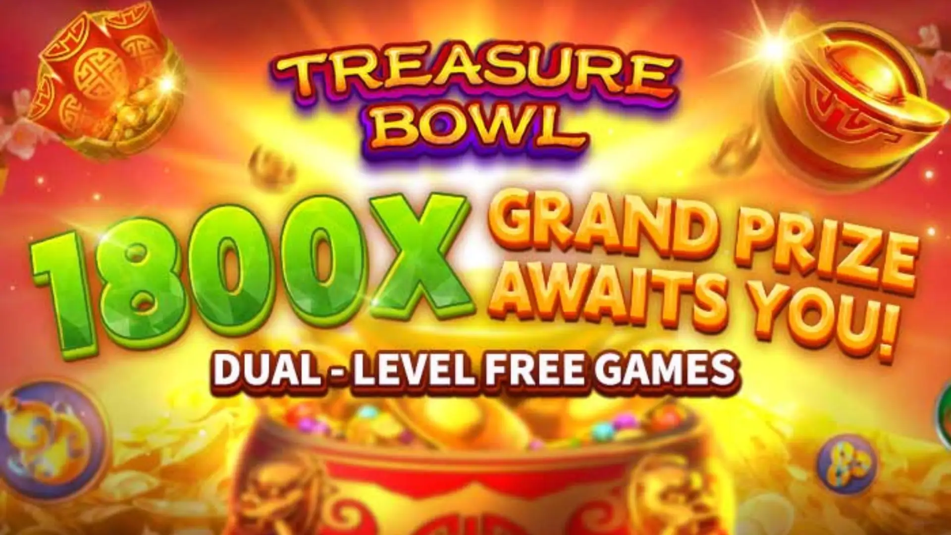 Multiplicadores Treasure Bowl 8pg - 7777x Máximo com Tigela Dourada